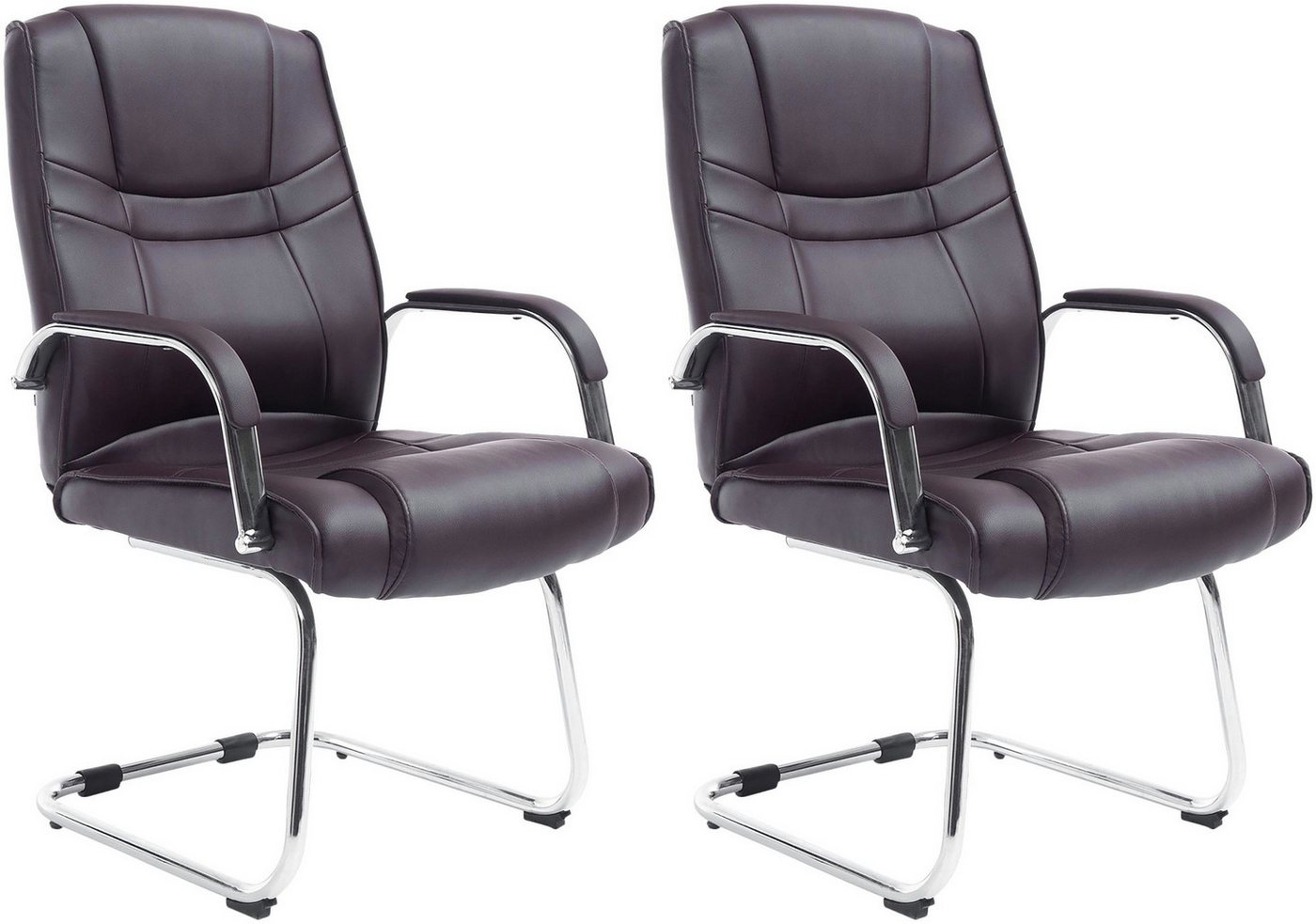 CLP Besucherstuhl Attila (2er Set, 2 St), Kunstleder-Bezug, bis 180 kg von CLP