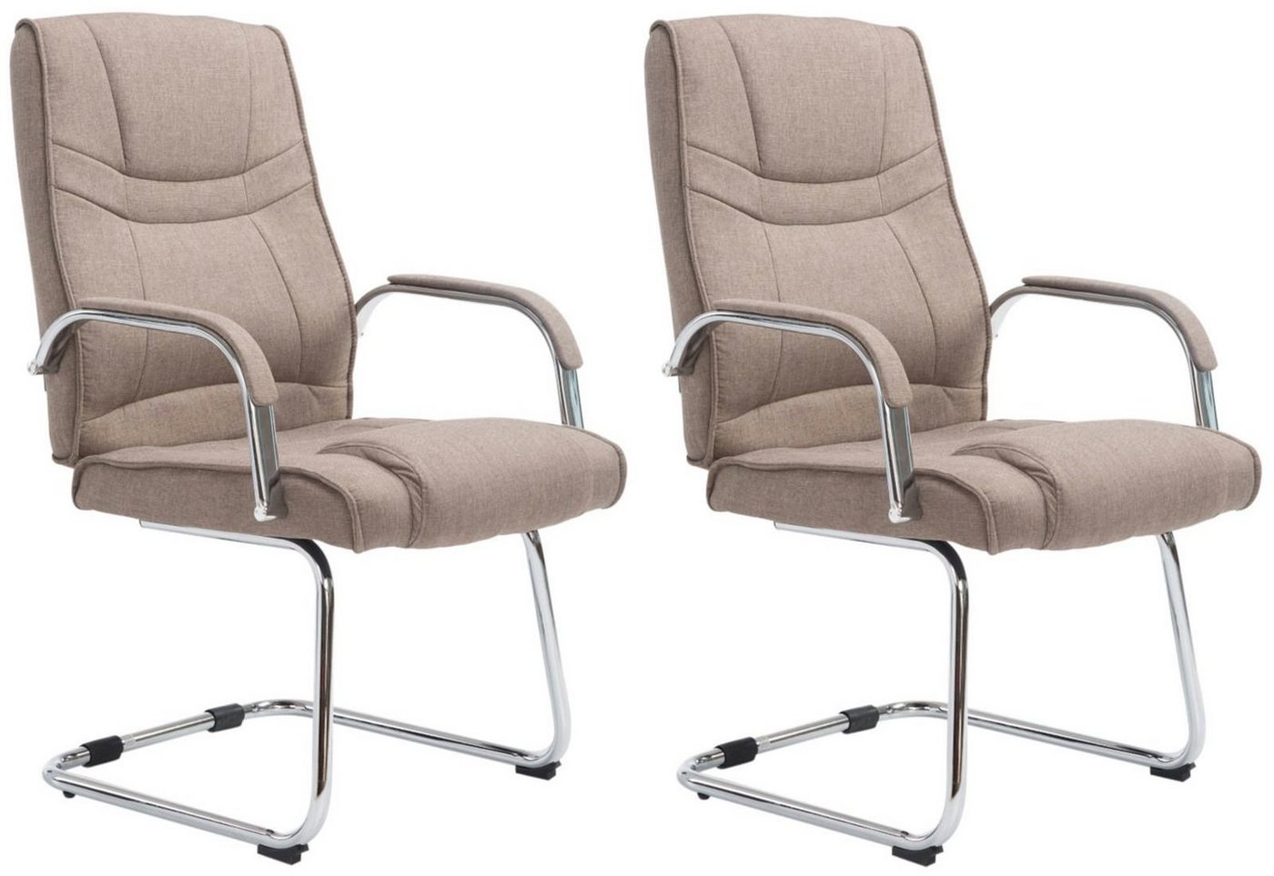 CLP Besucherstuhl Attila Stoff (2er Set, 2 St), mit Rücken- und Armlehnen von CLP