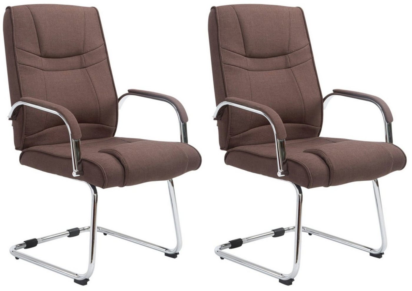 CLP Besucherstuhl Attila Stoff (2er Set, 2 St), mit Rücken- und Armlehnen von CLP