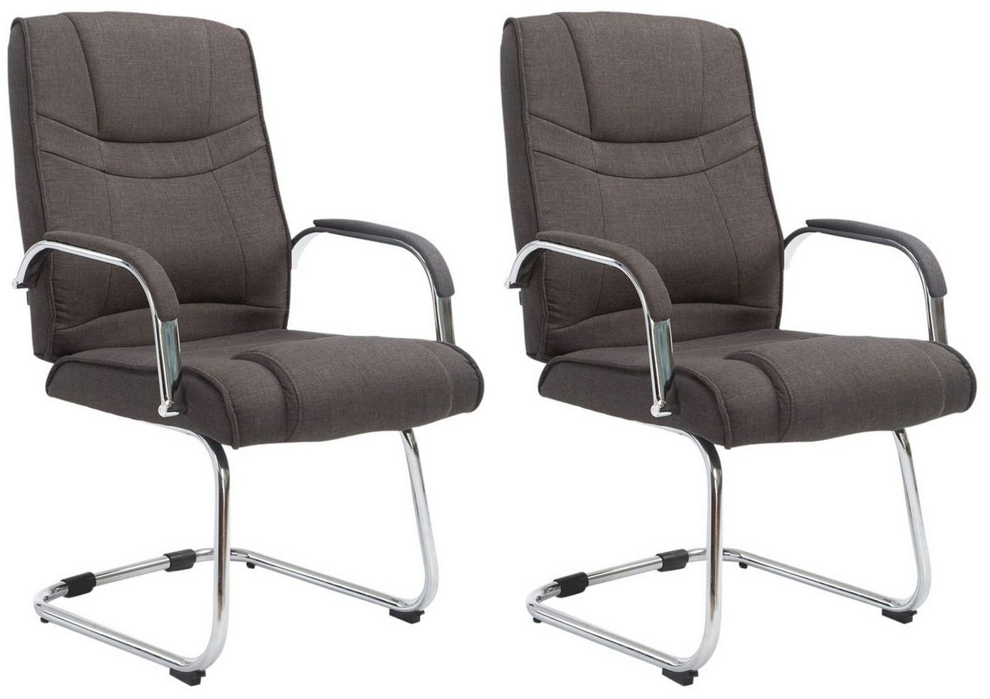 CLP Besucherstuhl Attila Stoff (2er Set, 2 St), mit Rücken- und Armlehnen von CLP