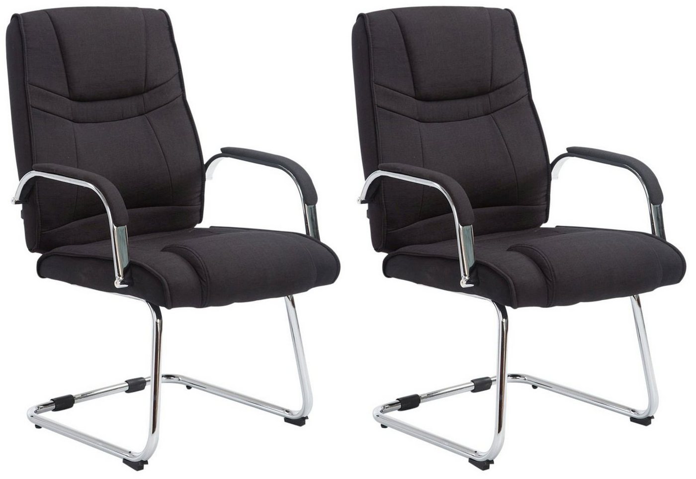 CLP Besucherstuhl Attila Stoff (2er Set, 2 St), mit Rücken- und Armlehnen von CLP