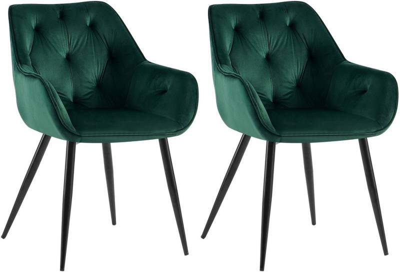 CLP Besucherstuhl Cassis Samt (2er Set, 2 St), Polsterung mit Samtbezug von CLP