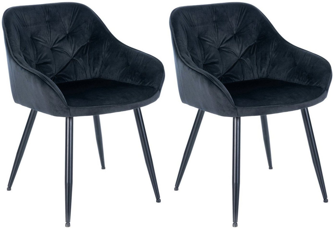 CLP Besucherstuhl Cassis Samt (2er Set, 2 St), Polsterung mit Samtbezug von CLP