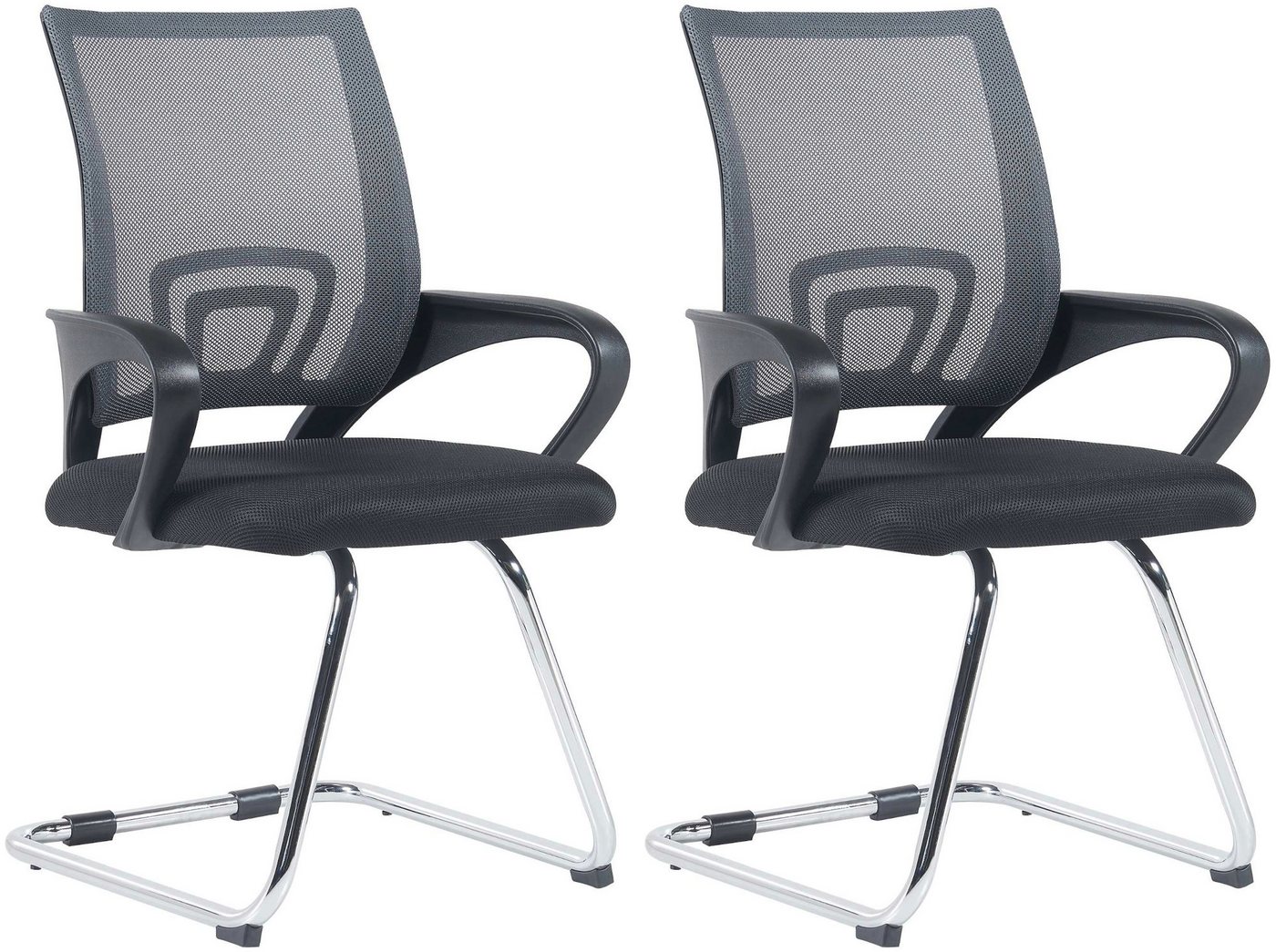 CLP Besucherstuhl Eureka (2er Set), mit Netzbezug und Armlehnen von CLP