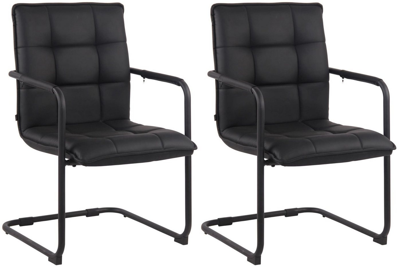 CLP Besucherstuhl Freischwinger Gandia Kunstleder (2er Set), mit Armlehnen und Gestell aus Metall von CLP