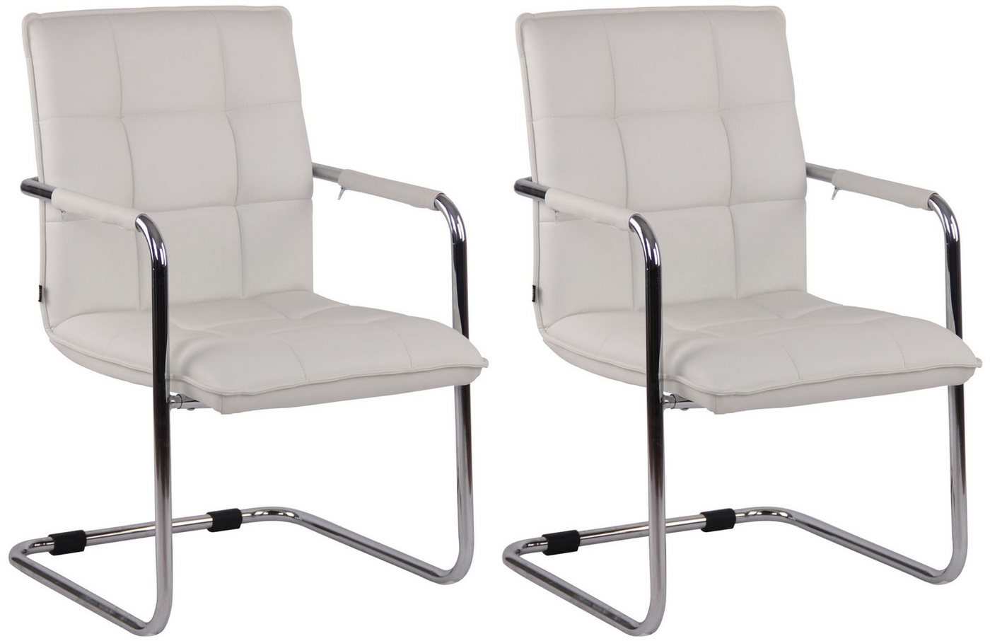 CLP Besucherstuhl Freischwinger Gandia Kunstleder (2er Set, 2 St), mit Armlehnen und Gestell aus Metall von CLP