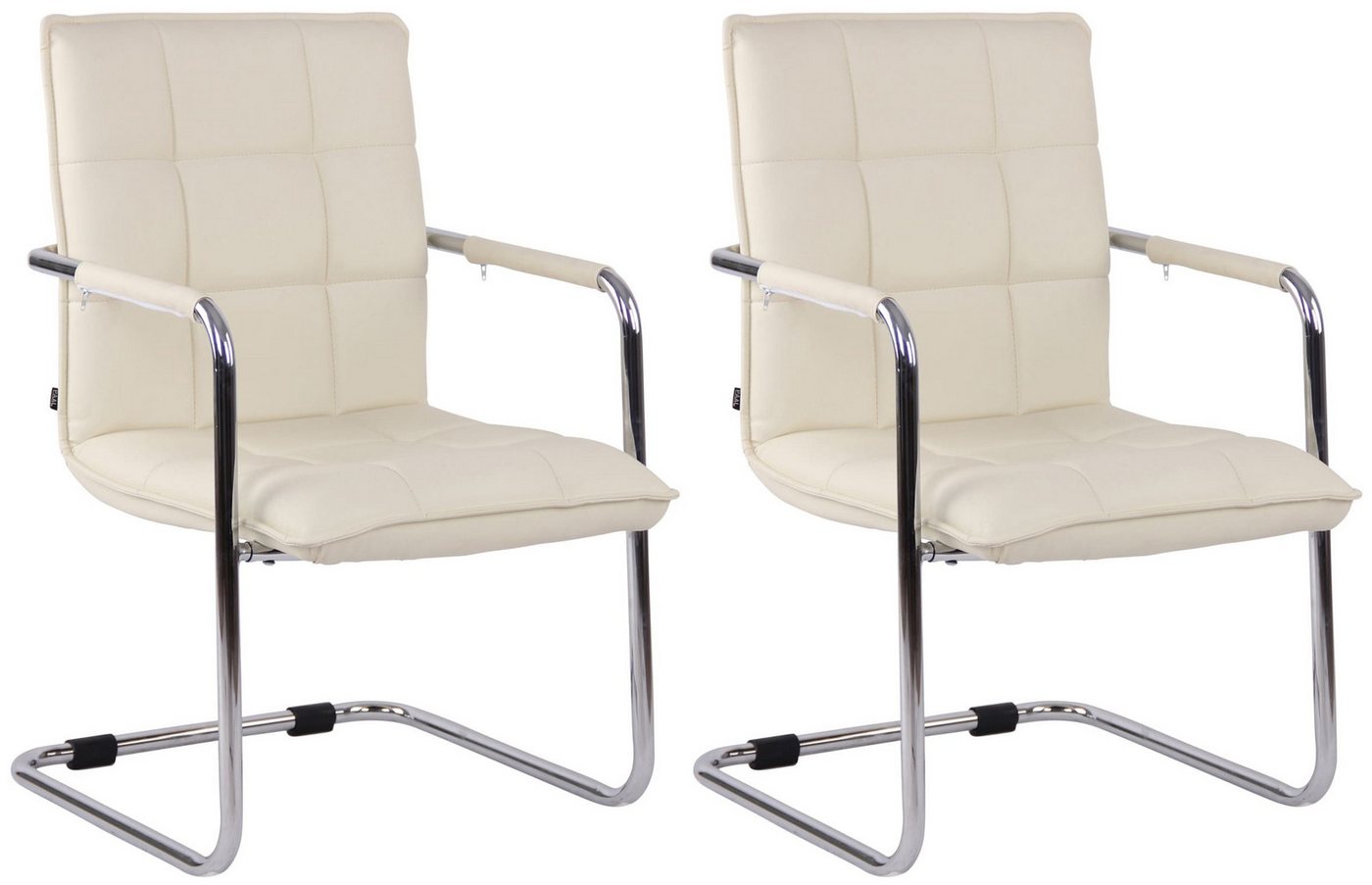 CLP Besucherstuhl Freischwinger Gandia Kunstleder (2er Set, 2 St), mit Armlehnen und Gestell aus Metall von CLP