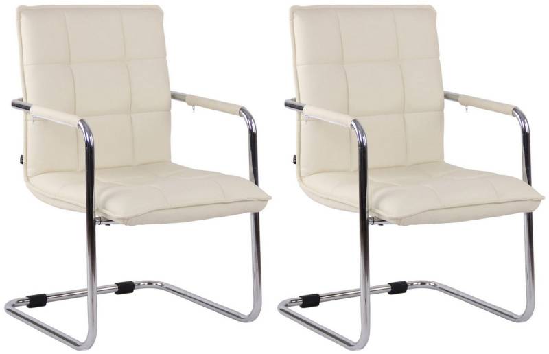 CLP Besucherstuhl Freischwinger Gandia Kunstleder (2er Set, 2 St), mit Armlehnen und Gestell aus Metall von CLP