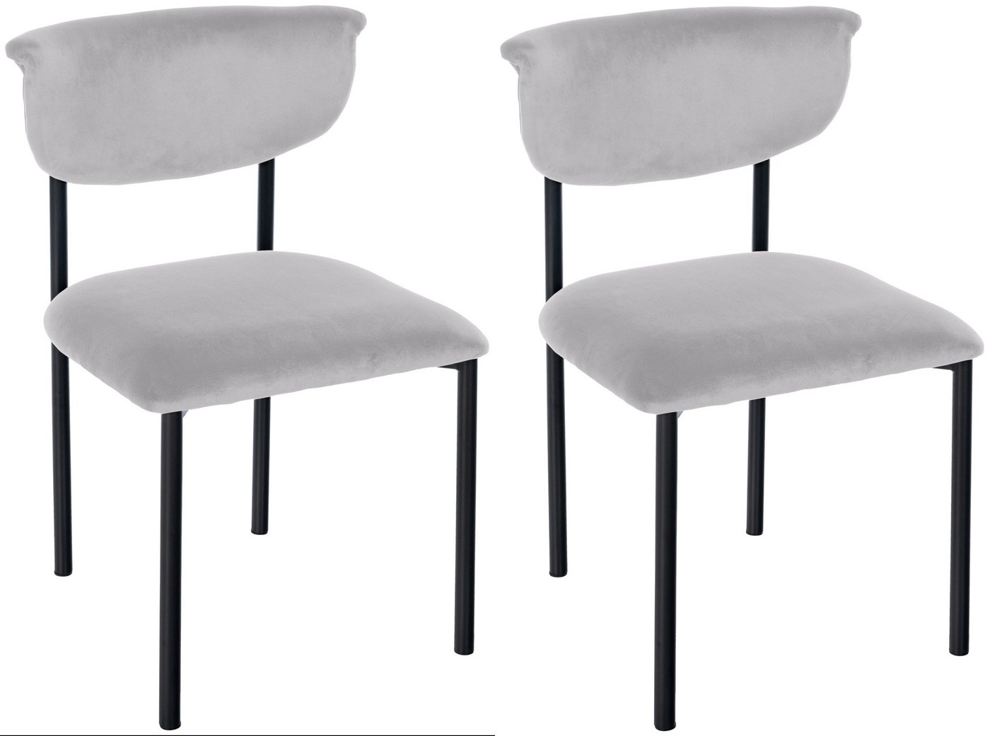 CLP Besucherstuhl Gambell (2er Set, 2 St), Samtbezug, Metallgestell von CLP