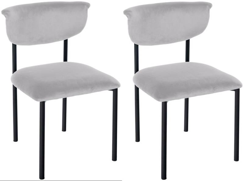 CLP Besucherstuhl Gambell (2er Set, 2 St), Samtbezug, Metallgestell von CLP