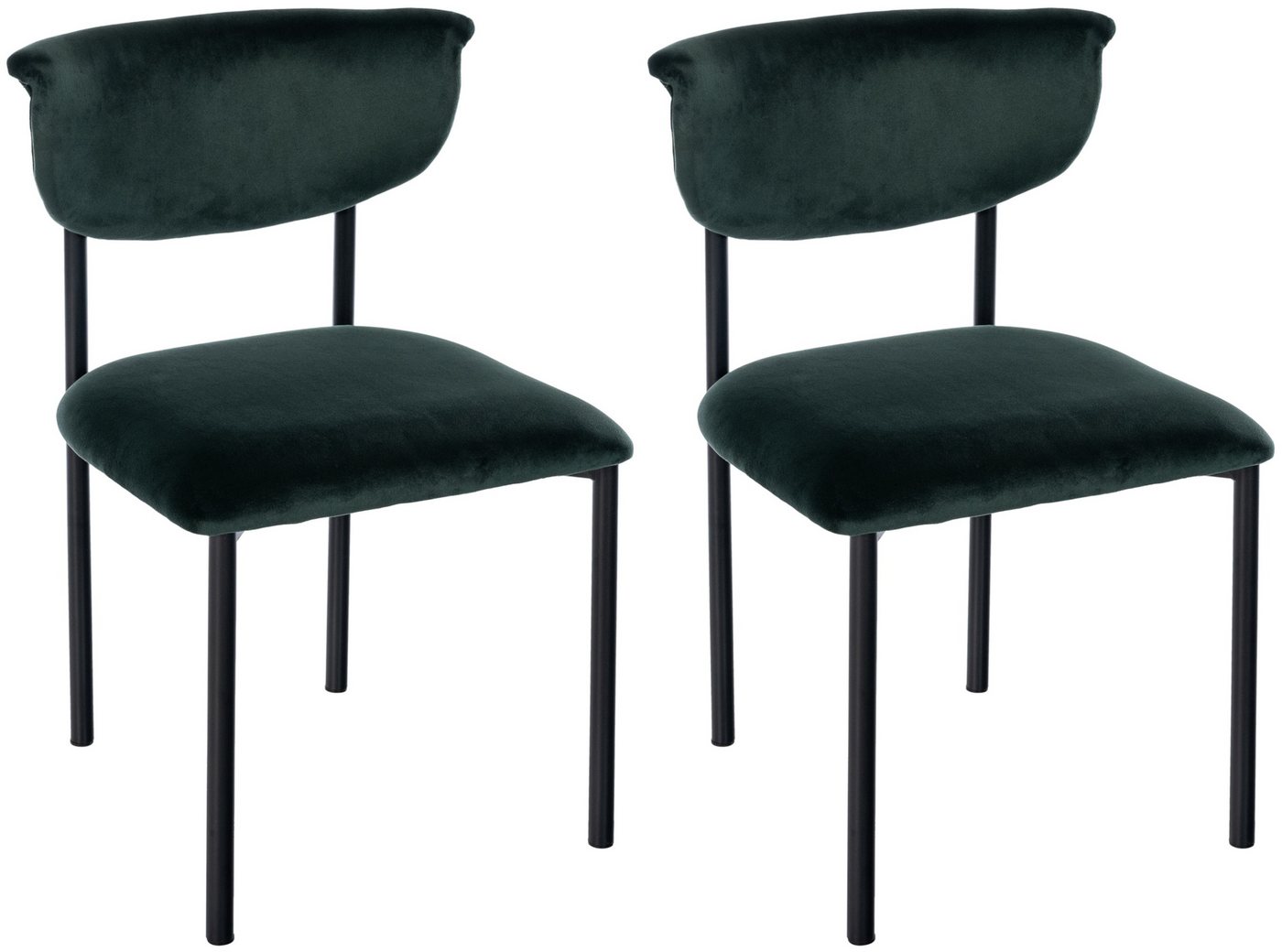 CLP Besucherstuhl Gambell (2er Set, 2 St), Samtbezug, Metallgestell von CLP