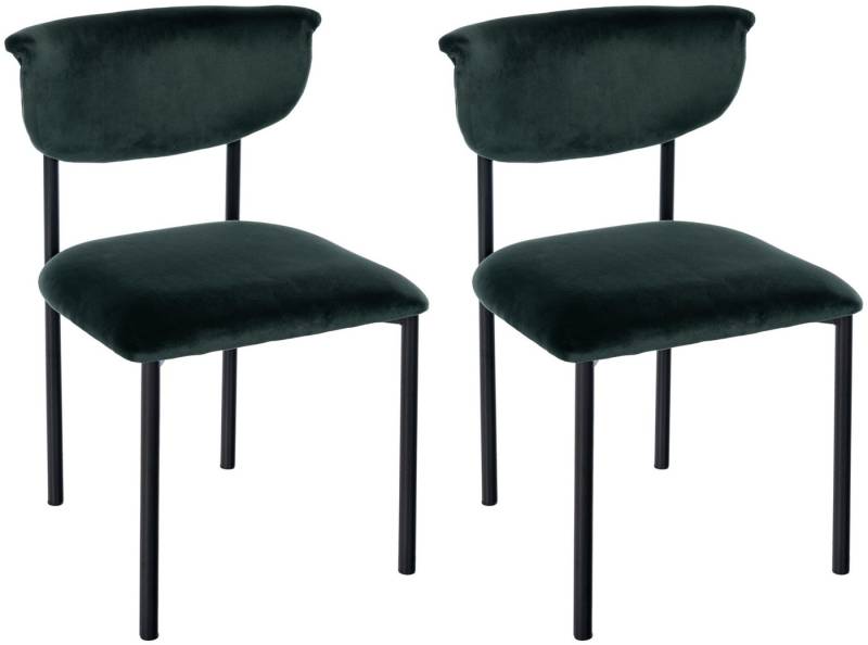 CLP Besucherstuhl Gambell (2er Set, 2 St), Samtbezug, Metallgestell von CLP