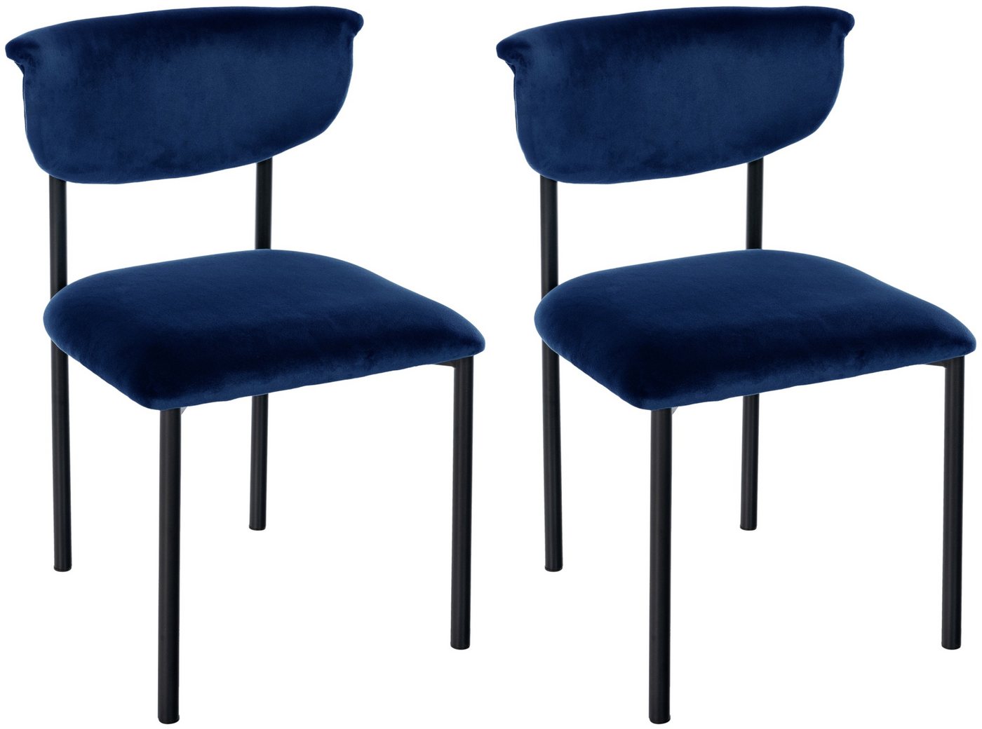 CLP Besucherstuhl Gambell (2er Set), Samtbezug, Metallgestell von CLP