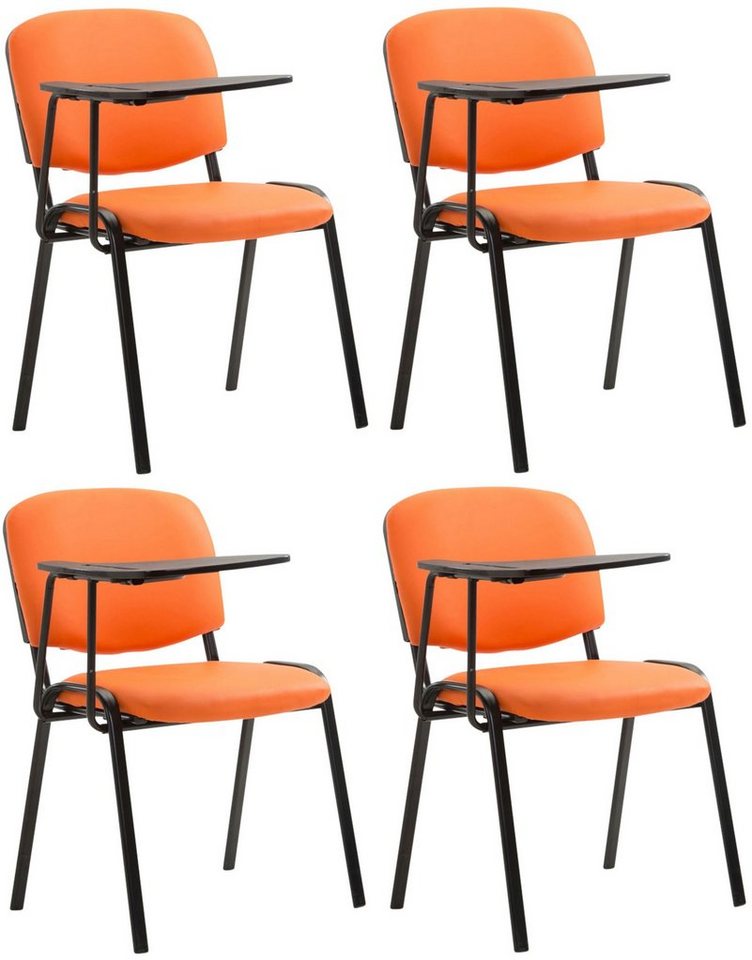 CLP Besucherstuhl Ken (4er Set), Kunstleder-Bezug, inkl. Klapptisch von CLP