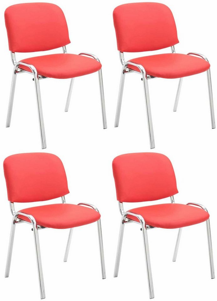 CLP Besucherstuhl Ken Chrom Kunstleder (4er Set, 4 St), Gepolsterter Sitz von CLP