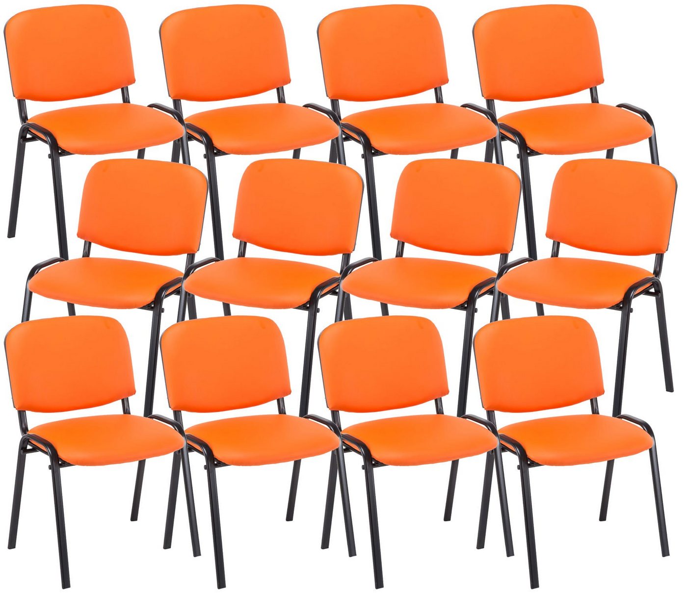 CLP Besucherstuhl Ken Kunstleder (12er Set), robust & gepolstert von CLP
