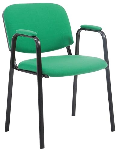 CLP Stapelstuhl Ken Pro I Konferenzstuhl Mit Stoff-Bezug Und Armlehnen, Farbe:grün von CLP