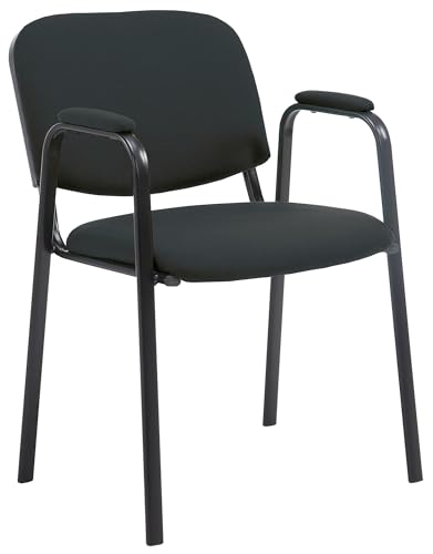 CLP Stapelstuhl Ken Pro I Konferenzstuhl Mit Stoff-Bezug Und Armlehnen, Farbe:schwarz CLP Stapelstuhl Ken Pro I Konferenzstuhl Mit Stoff-Bezug Und Armlehnen, Farbe:schwarz von CLP