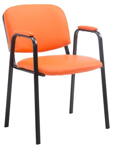 CLP Stapelstuhl Ken Pro I Konferenzstuhl Mit Kunstleder-Bezug Und Armlehnen, Farbe:orange von CLP