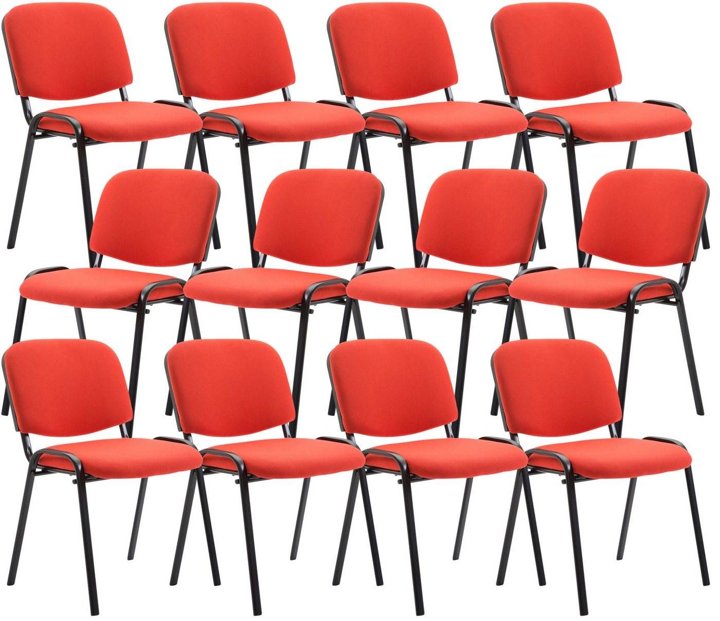 CLP Besucherstuhl Ken Stoff (12er Set, 12 St), stapelbar und gepolstert von CLP