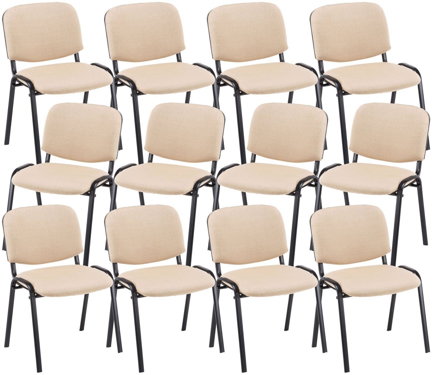 CLP Besucherstuhl Ken Stoff (12er Set, 12 St), stapelbar und gepolstert von CLP