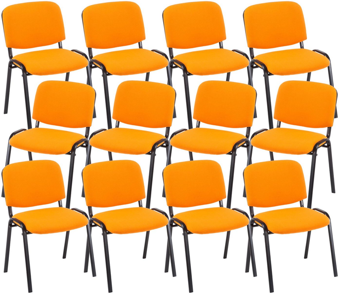 CLP Besucherstuhl Ken Stoff (12er Set), stapelbar und gepolstert von CLP
