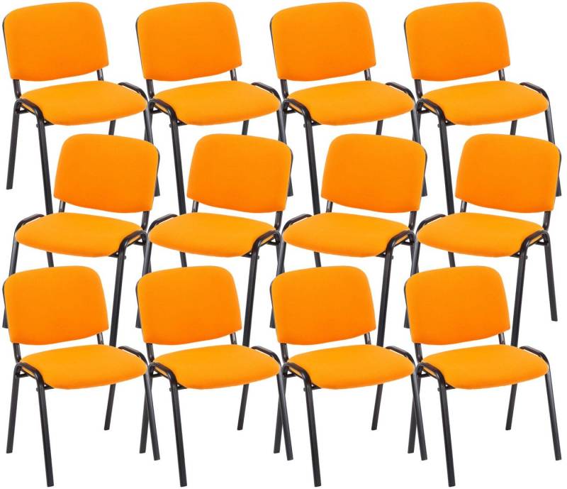 CLP Besucherstuhl Ken Stoff (12er Set), stapelbar und gepolstert von CLP