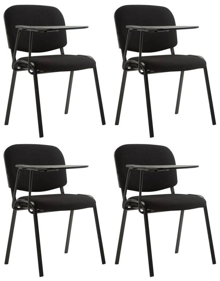CLP Besucherstuhl Ken Stoff (4er Set, 4 St), gepolstert, klappbarer Tisch von CLP