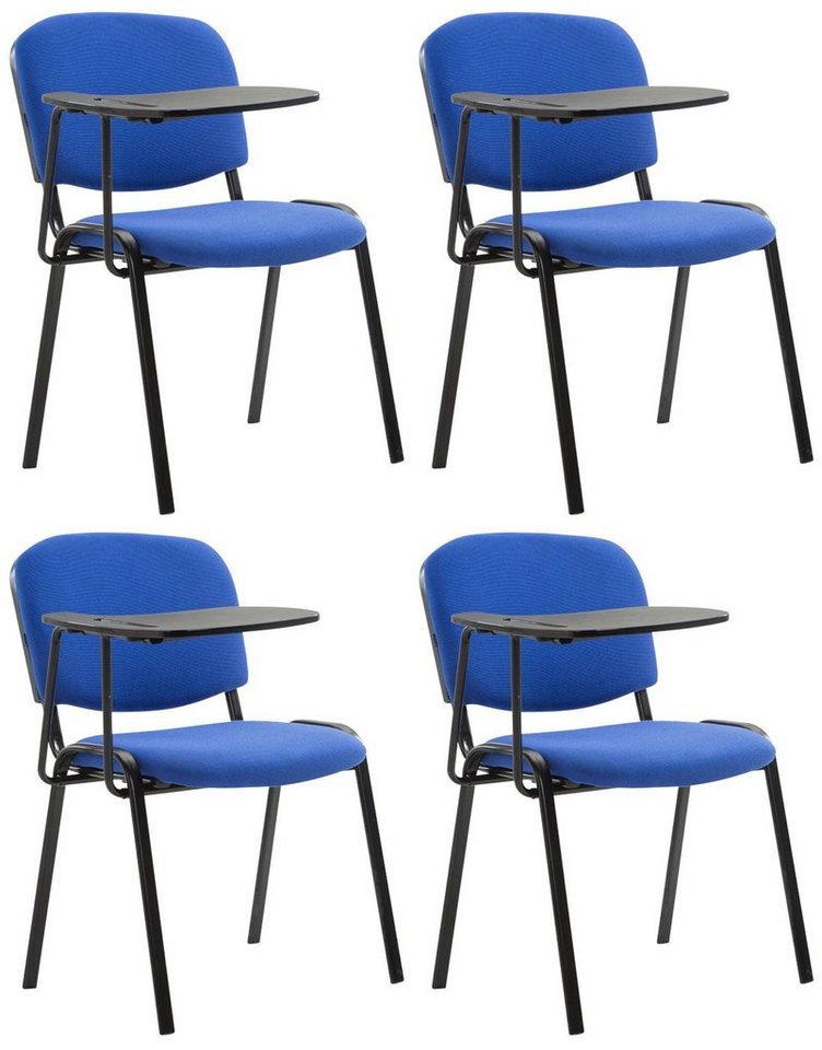 CLP Besucherstuhl Ken Stoff (4er Set), gepolstert, klappbarer Tisch von CLP