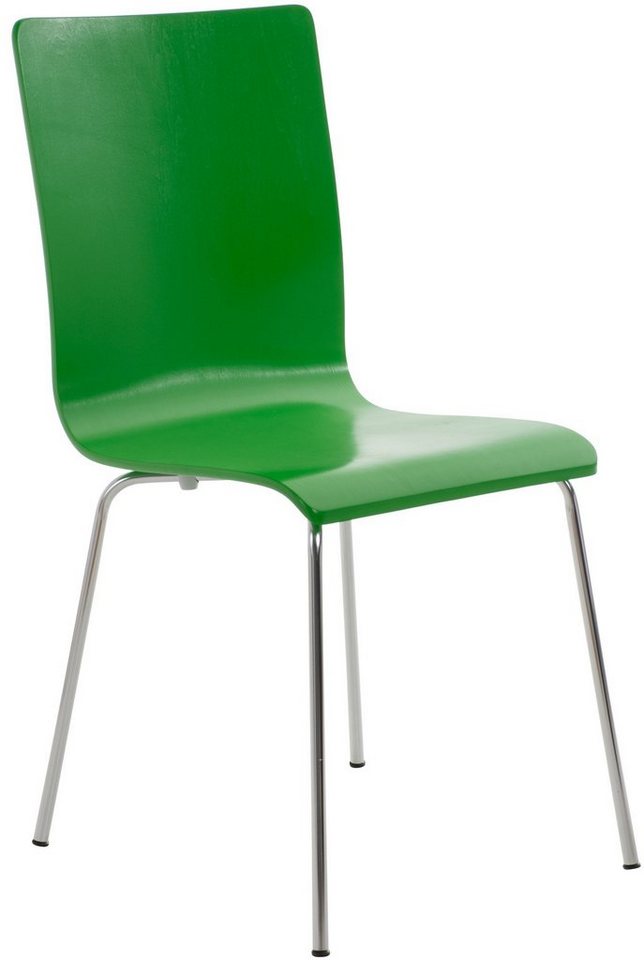 CLP Besucherstuhl Pepe, ergonomisch geformter Holzsitz & Metallgestell von CLP