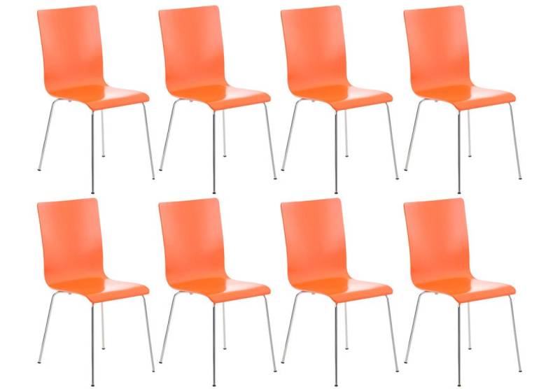 CLP Besucherstuhl Pepe (8er Set), ergonomisch geformter Holzsitz von CLP