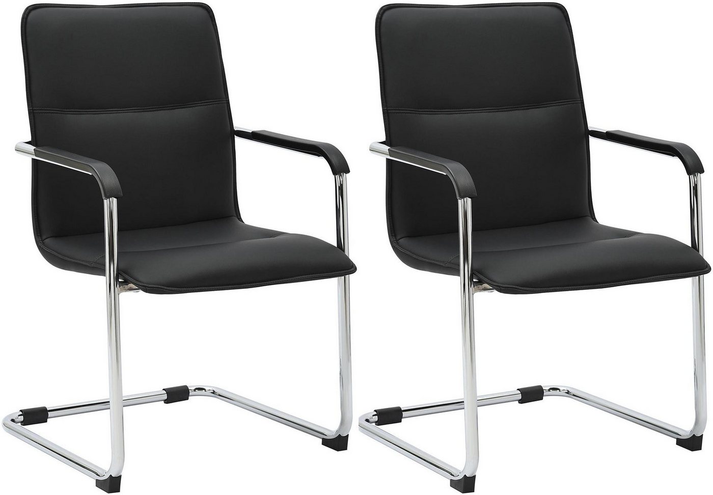 CLP Besucherstuhl Seattle Kunstleder (2er Set, 2 St), Kunstlederbezüge, mit Armlehnen von CLP