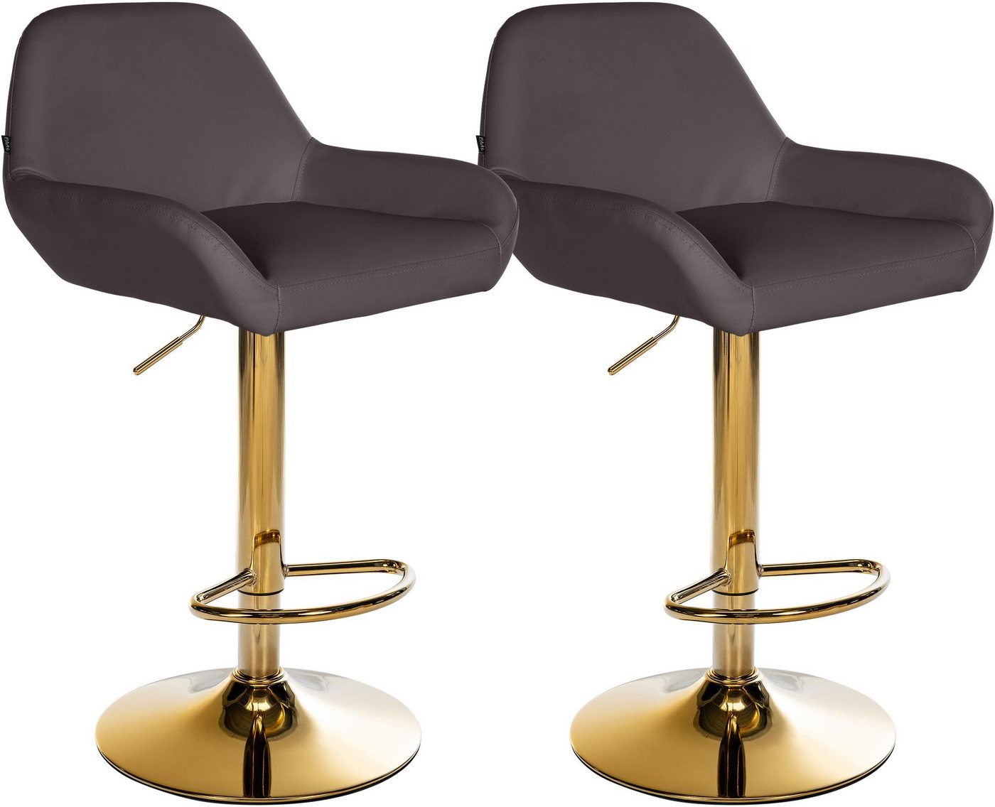 CLP Bistrostuhl 2er Set Barhocker Braga Gold Kunstleder CLP Bistrostuhl 2er Set Barhocker Braga Gold Kunstleder von CLP