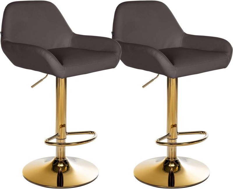 CLP Bistrostuhl 2er Set Barhocker Braga Gold Kunstleder von CLP