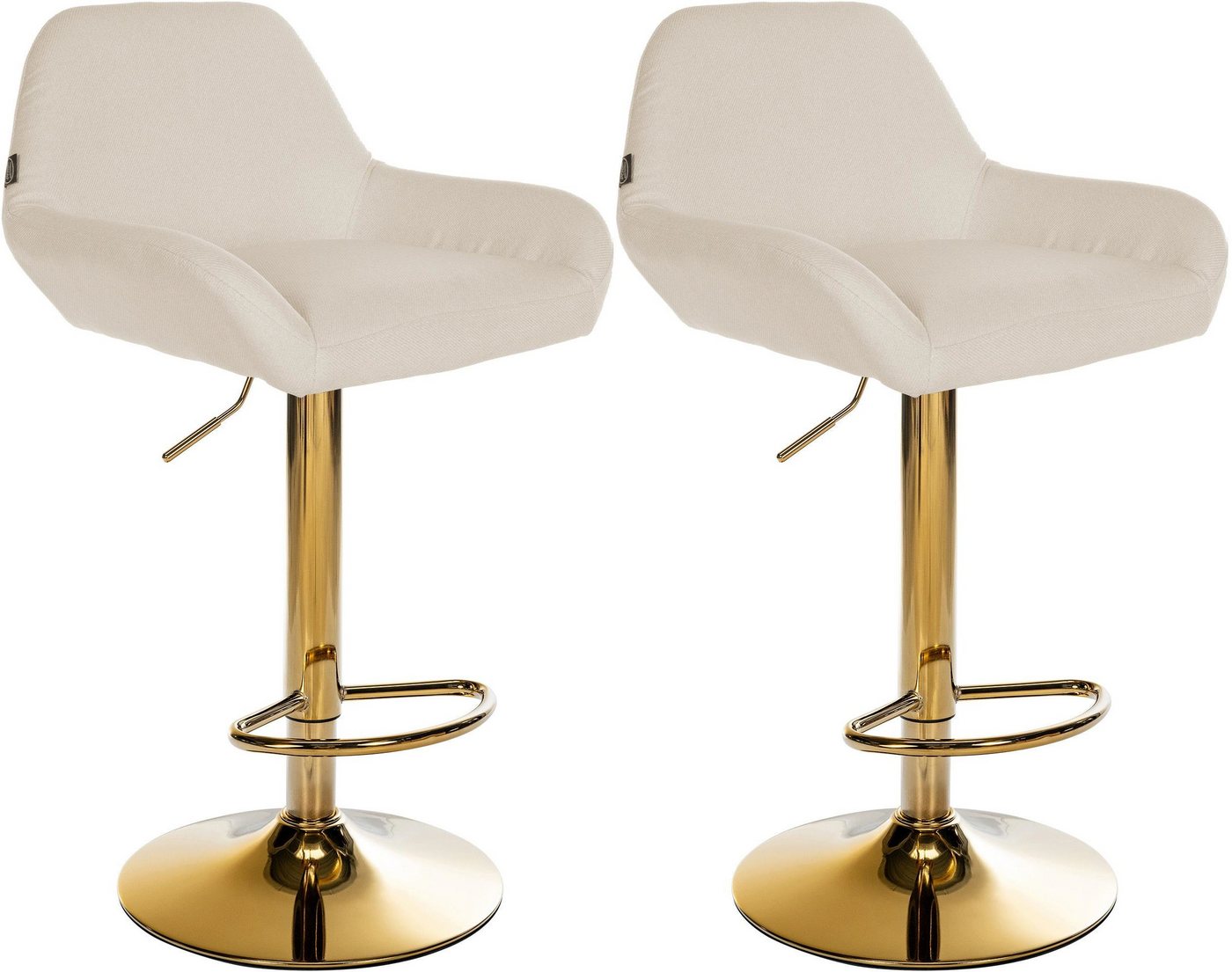 CLP Bistrostuhl 2er Set Barhocker Braga Gold Stoff von CLP