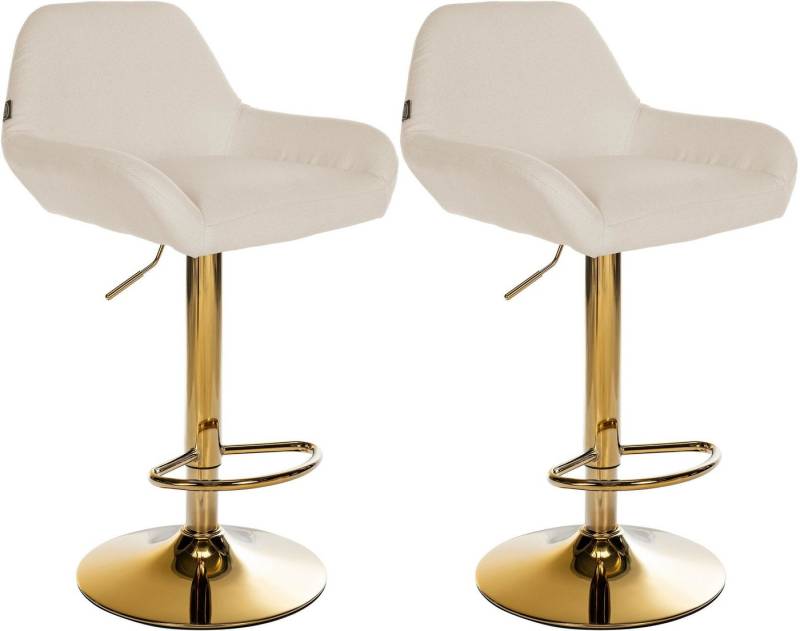 CLP Bistrostuhl 2er Set Barhocker Braga Gold Stoff von CLP