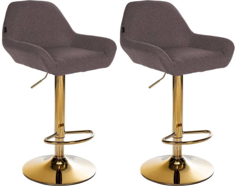 CLP Bistrostuhl 2er Set Barhocker Braga Gold Stoff von CLP