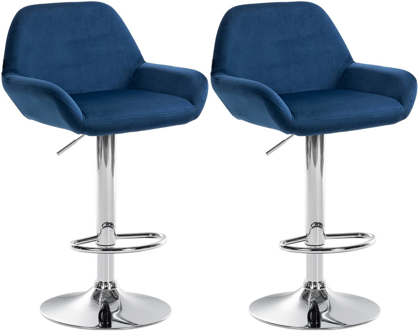 CLP Bistrostuhl 2er Set Barhocker Braga Samt von CLP