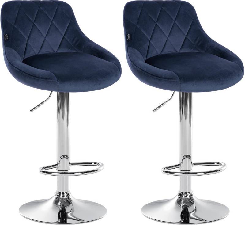 CLP Bistrostuhl 2er Set Barhocker Lazio Samt von CLP