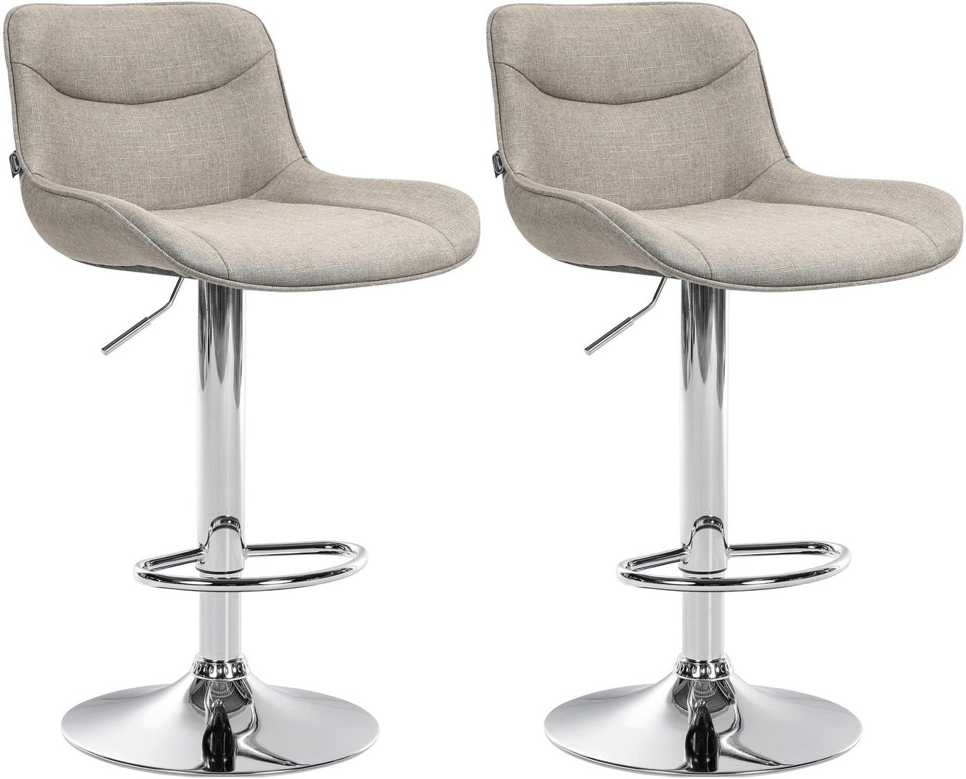 CLP Bistrostuhl 2er Set Barhocker Vonore Stoff von CLP