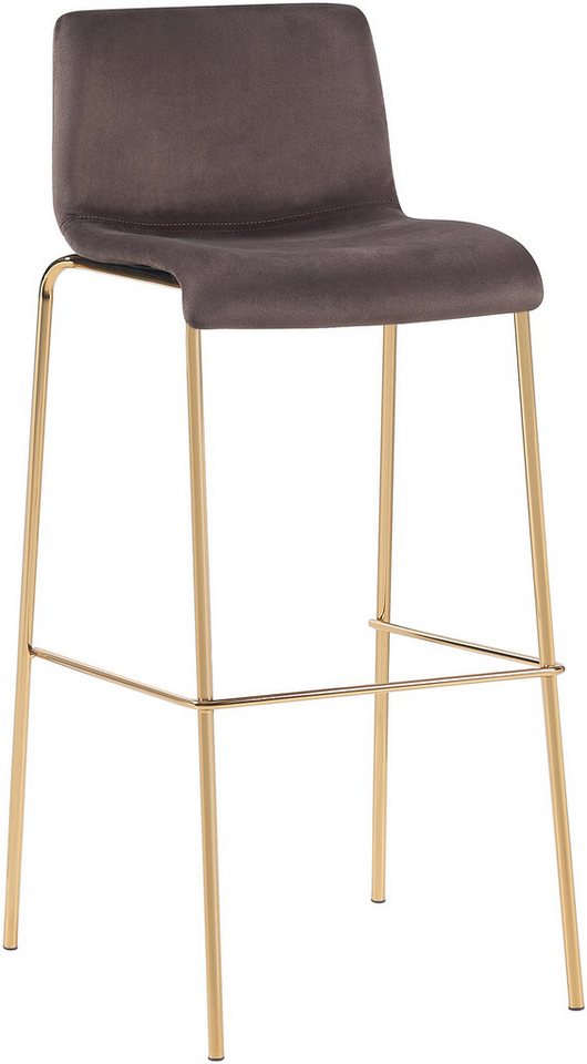 CLP Bistrostuhl Barhocker Hoover Samt Vierfußgestell Gold von CLP