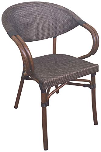 CLP Bistrostuhl Madetta Mit Armlehnen I Stapelstuhl Mit Aluminium-Gestell I Stapelbarer Gartenstuhl, Farbe:Coffee CLP Bistrostuhl Madetta Mit Armlehnen I Stapelstuhl Mit Aluminium-Gestell I Stapelbarer Gartenstuhl, Farbe:Coffee von CLP