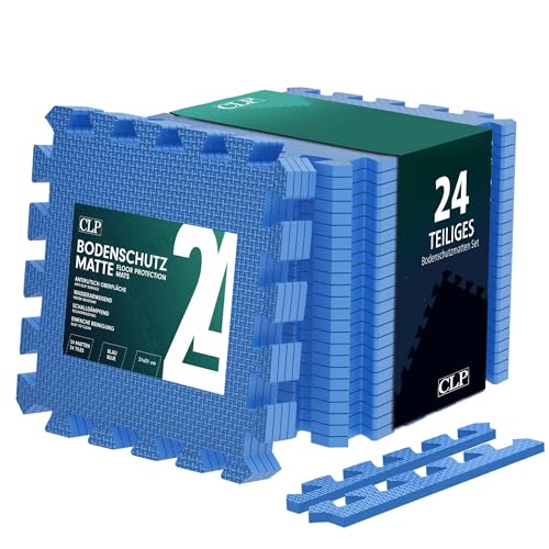 CLP Bodenschutzmatte Fitness 30x30 cm groß extra dick Set Puzzlematte, rutschfeste Schutzmatten für Pool, Fitnessraum und Boden, Farbe:blau, Set-Inhalt:24er-Set CLP Bodenschutzmatte Fitness 30x30 cm groß extra dick Set Puzzlematte, rutschfeste Schutzmatten für Pool, Fitnessraum und Boden, Farbe:blau, Set-Inhalt:24er-Set von CLP