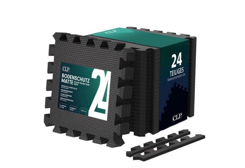 CLP Bodenschutzmatte Puzzlematte 30x30 cm, 24-St., rutschfest, für indoor und outdoor von CLP