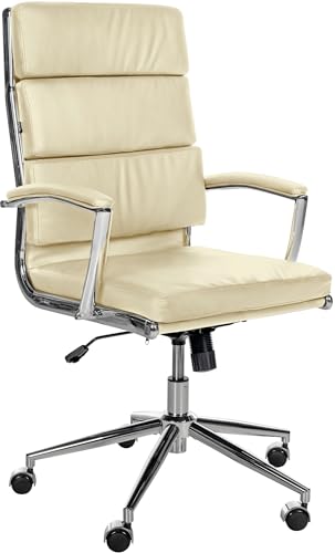 CLP Bürostuhl Cleveland I Ergonomischer Schreibtischstuhl I Höhenverstellbar mit Wippfunktion I Chefsessel mit Armlehnen, Farbe:Creme, Material:Echtleder CLP Bürostuhl Cleveland I Ergonomischer Schreibtischstuhl I Höhenverstellbar mit Wippfunktion I Chefsessel mit Armlehnen, Farbe:Creme, Material:Echtleder von CLP