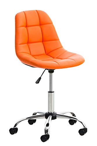 CLP Bürostuhl Emil I Höhenverstellbarer Drehstuhl Mit Kunstleder-Bezug, Farbe:orange von CLP