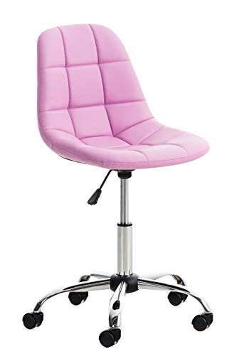 CLP Bürostuhl Emil I Höhenverstellbarer Drehstuhl Mit Kunstleder-Bezug, Farbe:pink von CLP