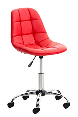 CLP Bürostuhl Emil I Höhenverstellbarer Drehstuhl Mit Kunstleder-Bezug, Farbe:rot von CLP