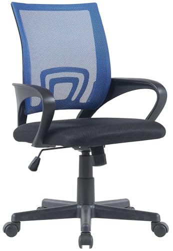 CLP Bürostuhl Genius I Höhenverstellbarer Schreibtischstuhl Mit Netz-Bezug, Farbe:blau von CLP