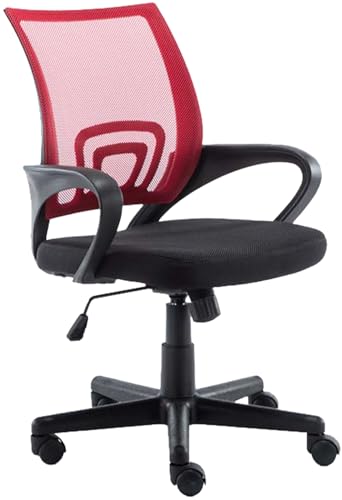 CLP Bürostuhl Genius I Höhenverstellbarer Schreibtischstuhl Mit Netz-Bezug, Farbe:rot von CLP